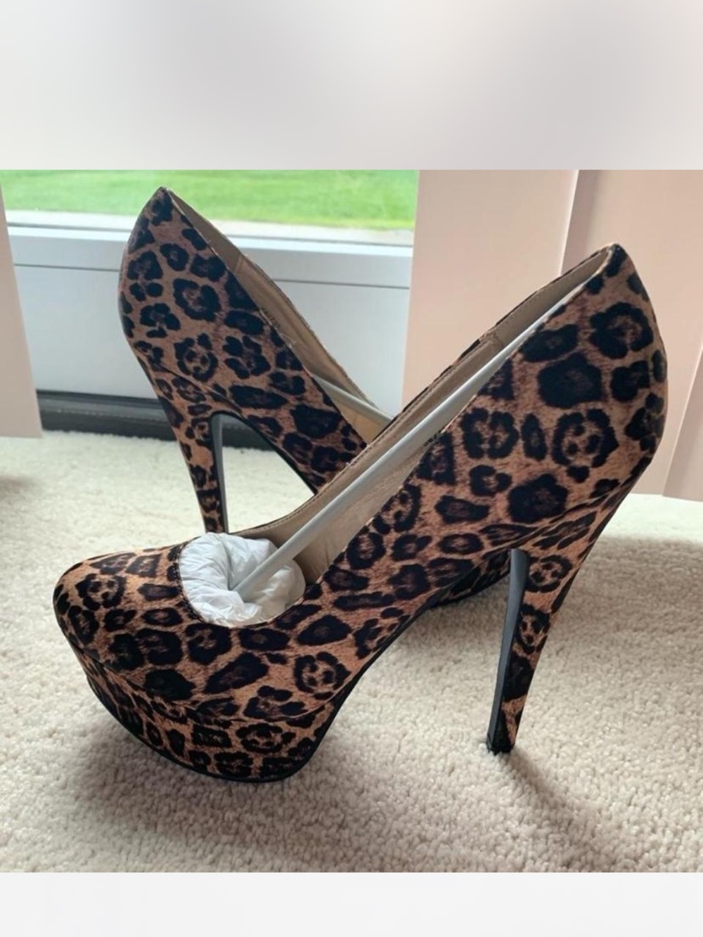 Leopard Print Platform Stiletto Pumps - Brown/Black